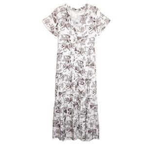 Boutique Tiered Safari Print Maxi Dress